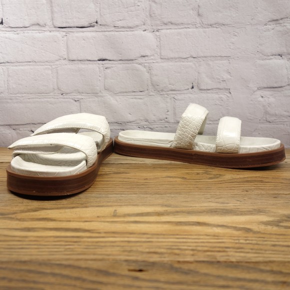 Mango MNG Women's Size 40 (8.5) White Slides Sandals #111 - Picture 4 of 10